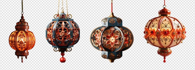 PSD chinese new year lantern lamp decoration set