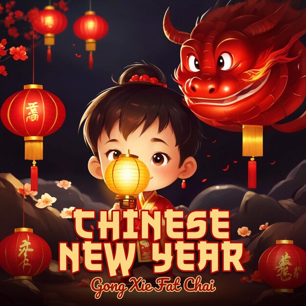 Chinese new year poster template