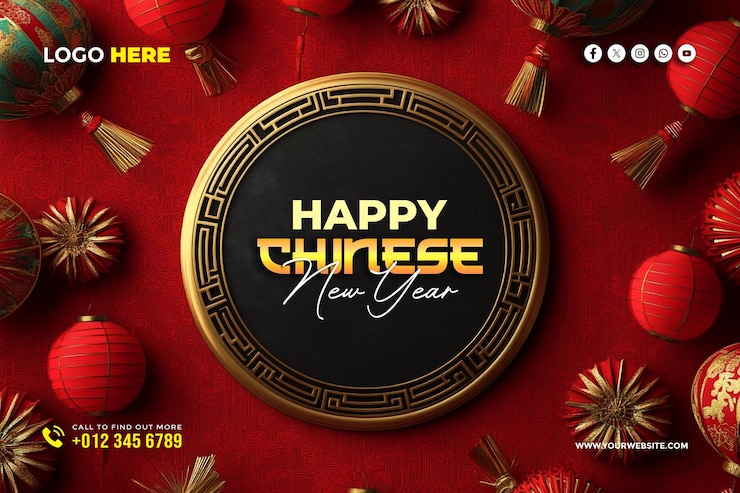 PSD chinese new year social media banner poster template