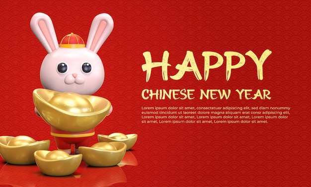 Chinese new year, year of the rabbit festival celebration background design template