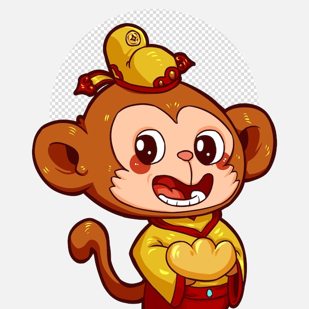 PSD chinese new year zodiac animals monkey cartoon