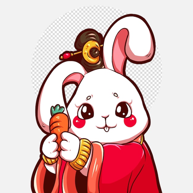 PSD chinese new year zodiac animals rabbit cartoon