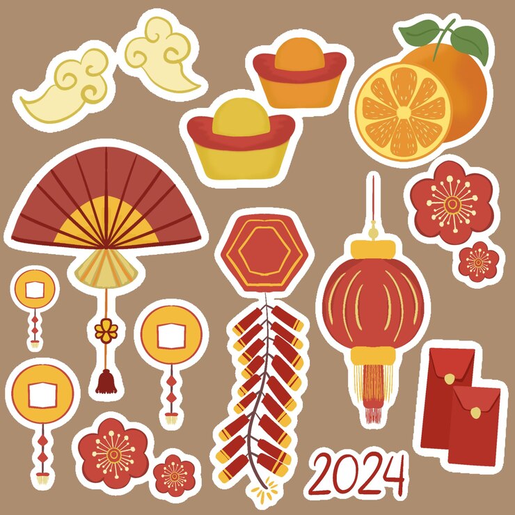 Chinese nieuwjaars sticker