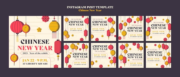 PSD chinese nieuwjaarsviering instagram-berichten