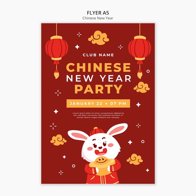 PSD chinese nieuwjaarsviering postersjabloon