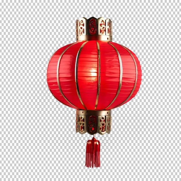 PSD Китайский красный фонарь с орнаментом на прозе новый год традиционный азиатский
