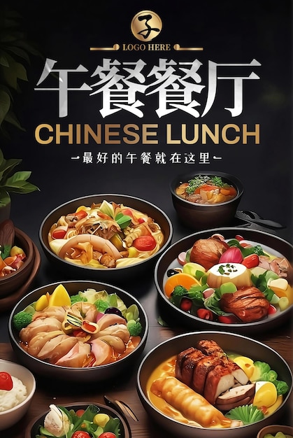 PSD chinese restaurant design poster sjabloon