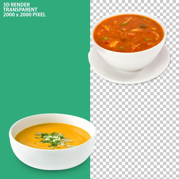 chinese soup on transparent background