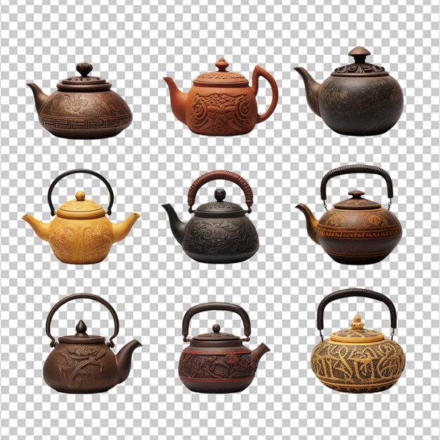 PSD chinese teapots png file png on white background