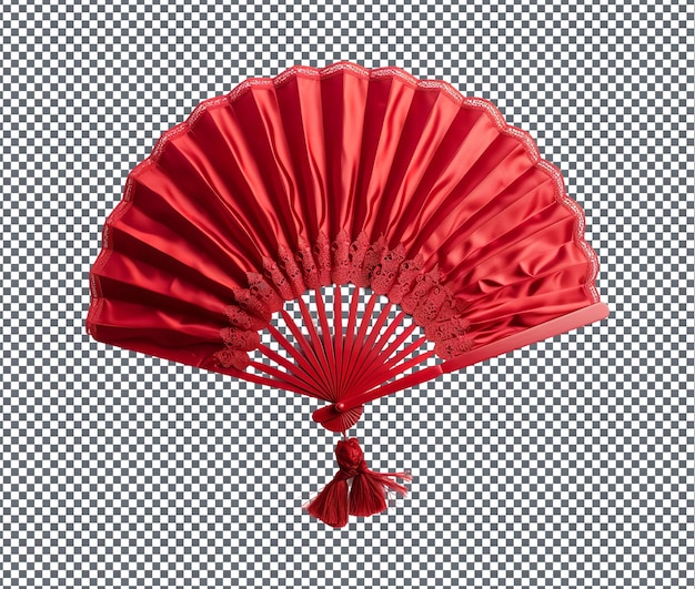 Chinese traditional hand fan for bridal isolated on transparent background