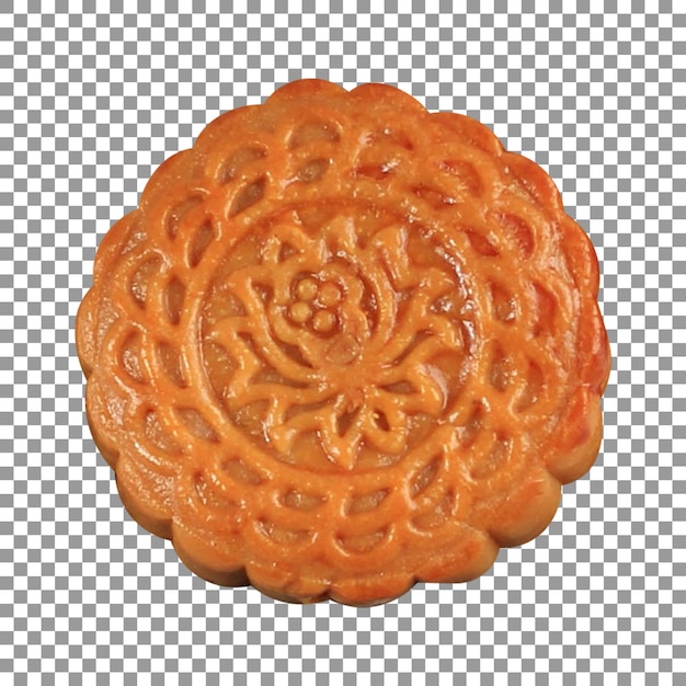 chinese traditional mooncake pastry on transparent background