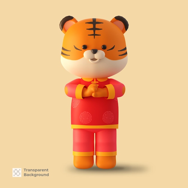 Chiński Nowy Rok 3d ładny Tygrys Kreskówka Renderowanie