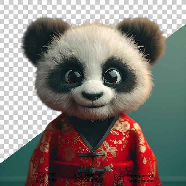 PSD chiński znak panda izolowany na przezroczystym tle zawiera plik png