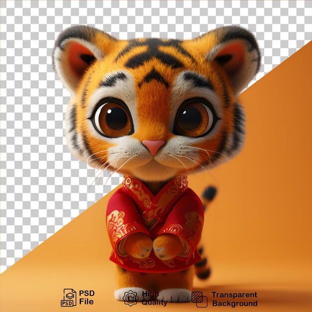 PSD chiński znak tygrys wyizolowany na przezroczystym tle zawiera plik png