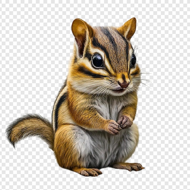 PSD chipmunk는 투명한 배경 psd에 png를 고립했습니다.