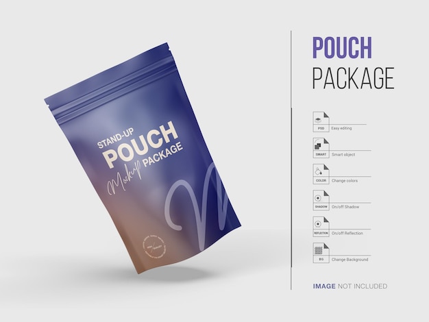 Chips foil pouch bag mockup for product branding