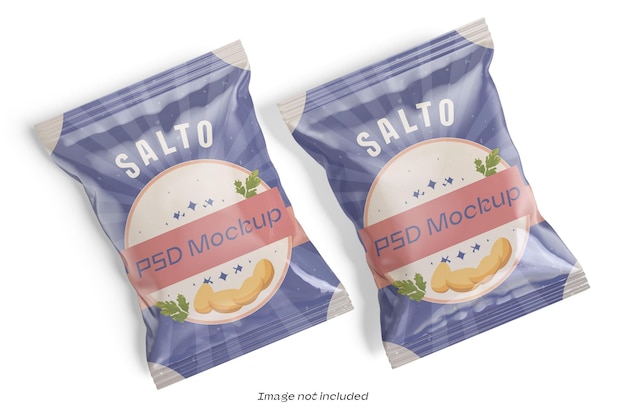 Chips packaging mockup editable psd isolated on white background