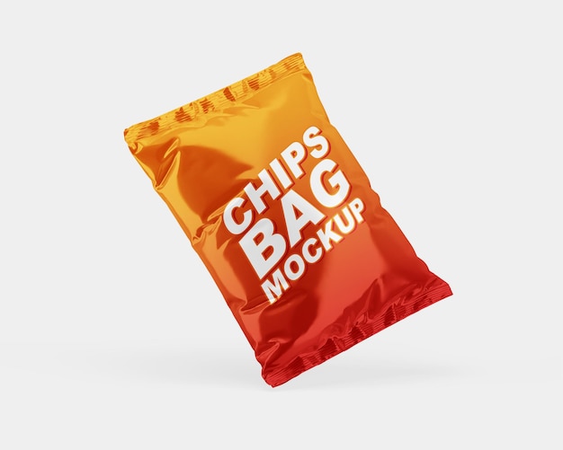 Мокап пластикового пакета чипсов