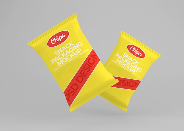 Chips verpakking mockup ontwerp geïsoleerd