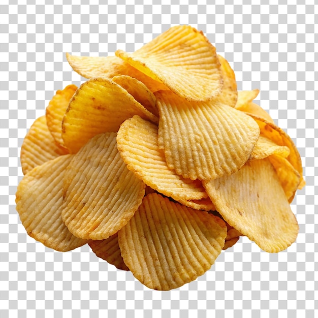 Chipsy ziemniaczane izolowane na przezroczystym tle