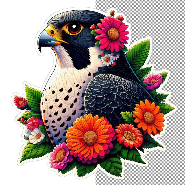 PSD chirpy charm bird face sticker chic