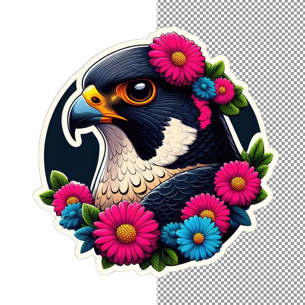 PSD chirpy charm bird face sticker chic