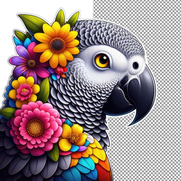 PSD chirpy charm bird gezicht sticker chique