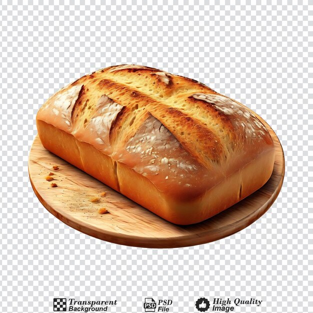 PSD chleb na desce do cięcia widok z góry izolowany na przezroczystym tle