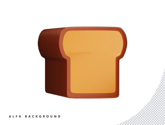 Chleb z 3d wektor ikona ilustracja kreskówka minimalny styl