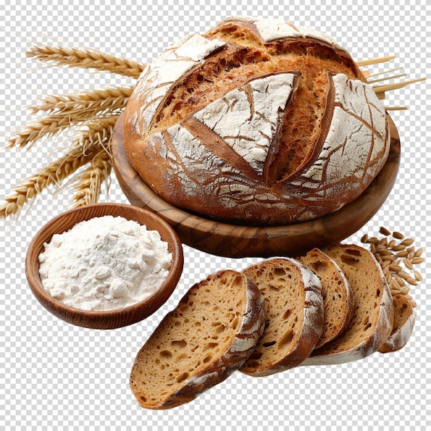PSD chleb żytny wyizolowany na przezroczystym tle kwas chlebowy i chlebowy