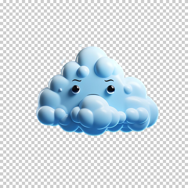 PSD chmura kreskówkowa izolowana na przezroczystym tle