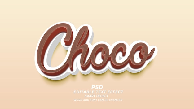 Choco 3d editable photoshop text effect style