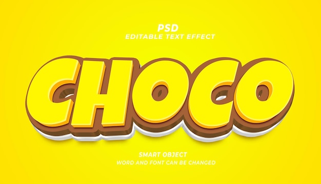 チョコ 3 d 編集可能なテキスト効果の Photoshop スタイル テンプレート