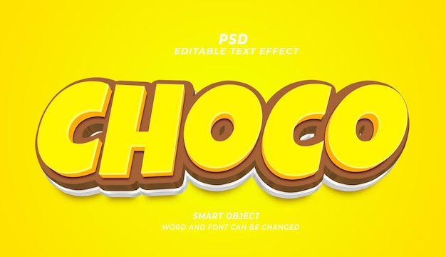 Choco 3d редактируемый текстовый эффект шаблон в стиле фотошоп