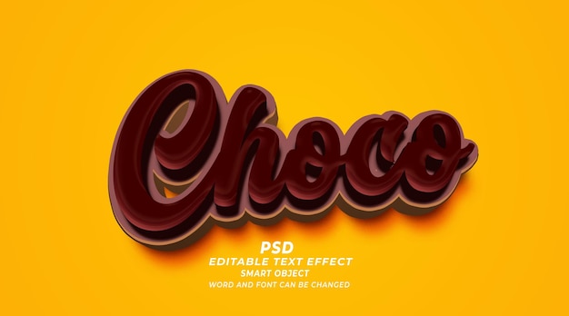 Choco 3d editable text effect photoshop template