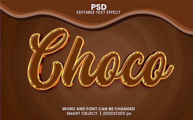 Choco3d編集可能なテキスト効果プレミアムPsd背景付き