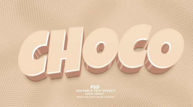 Choco 3d редактируемый текстовый эффект psd в стиле фотошоп