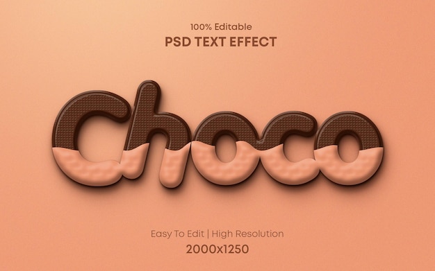 Choco 3d текстовый эффект шаблон