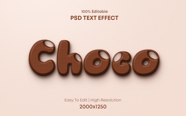 Choco 3d text effect template