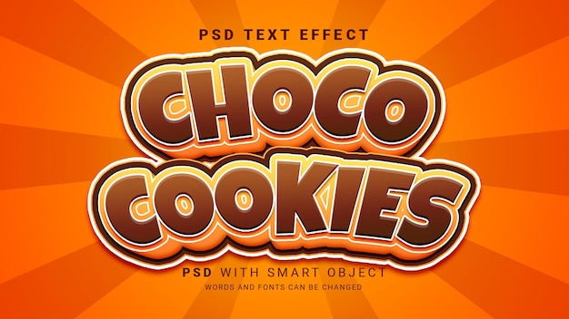 Choco cookies teksteffect