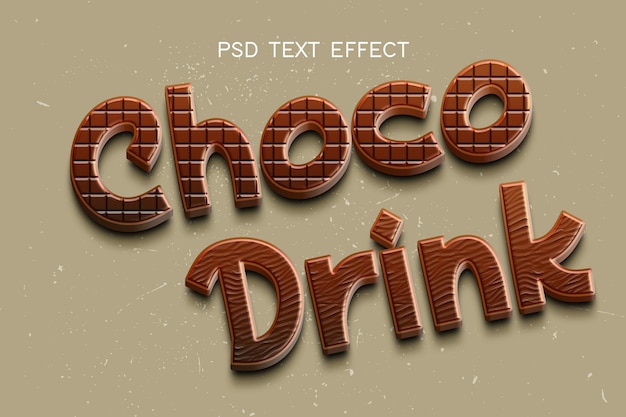 Choco drink titel tekst effect