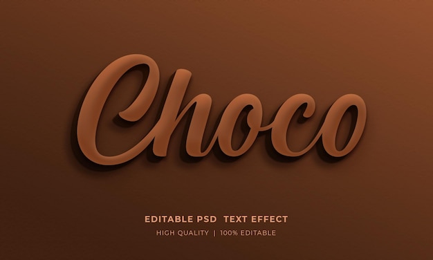 Modello di mockup effetto stile testo modificabile choco