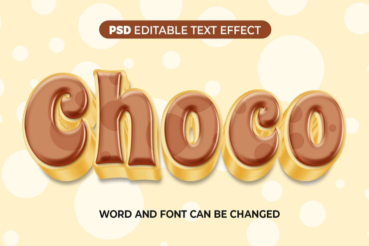 PSD チョコパステルテキストエフェクト3d