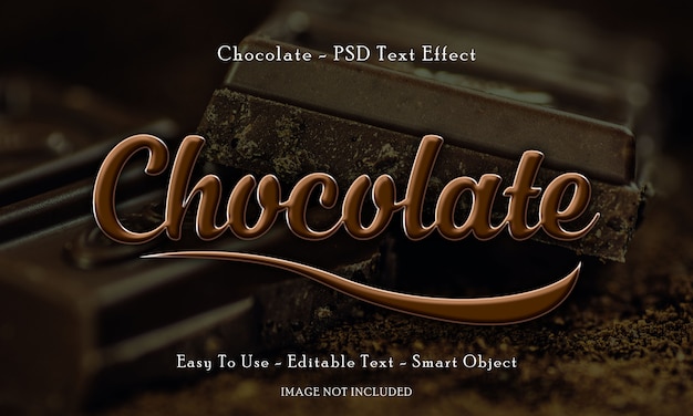 PSD chocolade 3d teksteffect