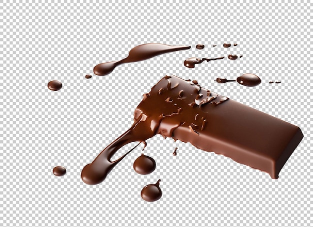 PSD chocolade bespat met chocoladereep op alpha layer