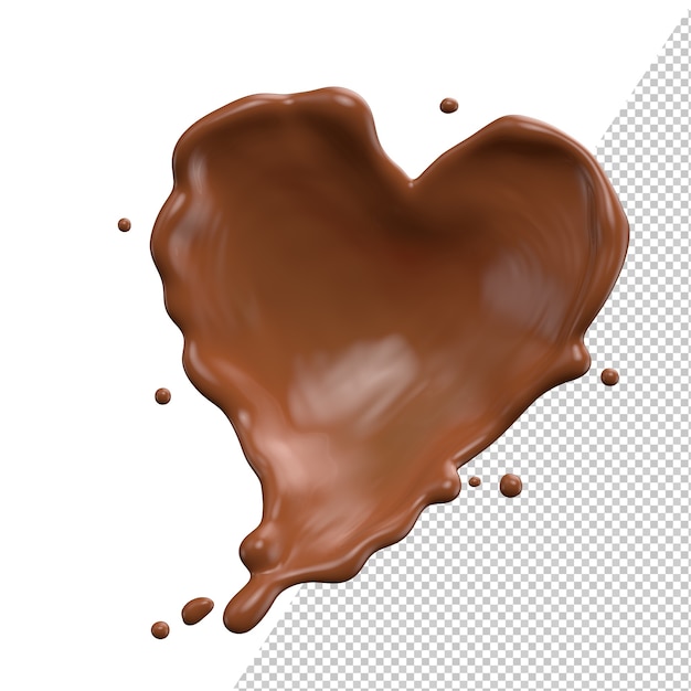 Chocolade hart melk valentijn splash 3d-realistische weergave