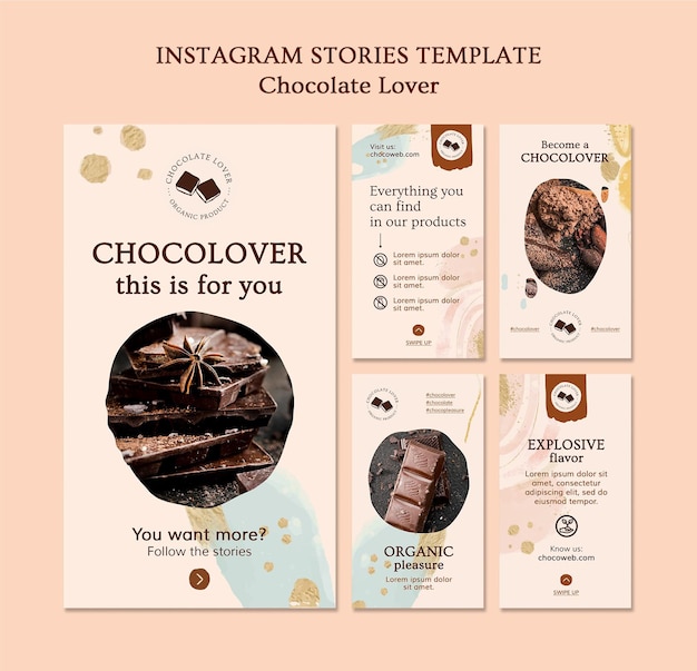 PSD chocolade liefhebber instagram verhalen sjabloon