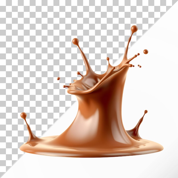 Chocolade melk splash 3d realistische doorzichtige psd