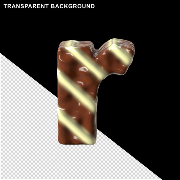 Chocolade met slagroomreepjes letter r