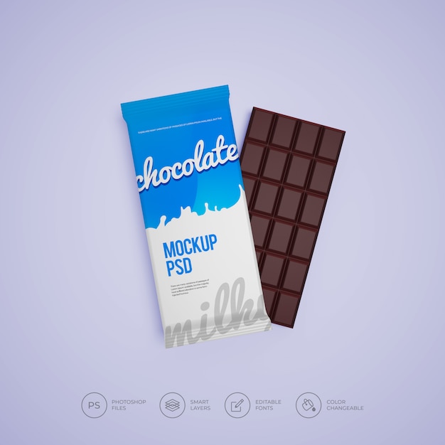 Chocolade mock up premium psd